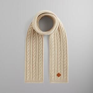 Kithmas 2024 • Cable Scarf • Sandy Heather • Cross-Posted • 7’ x 10” • Firm